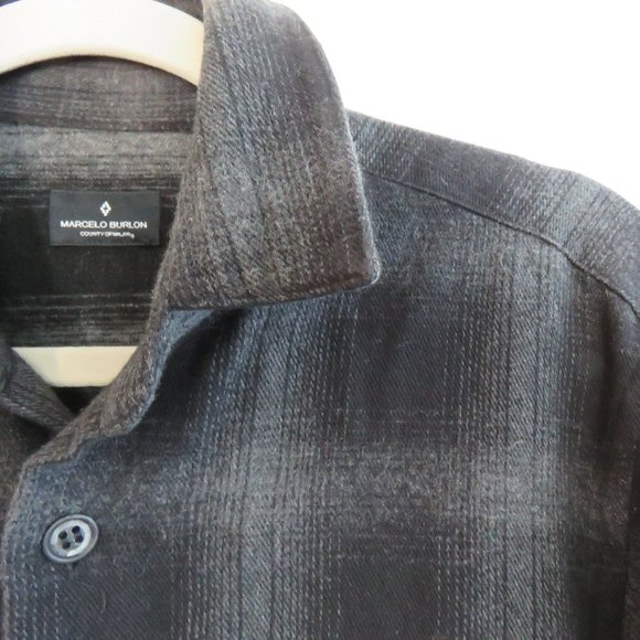 MARCELO BURLON COUNTY OF MILAN Sham Panther Print Plaid Wool Blend Shirt Sz XXS - Picture 7 of 16